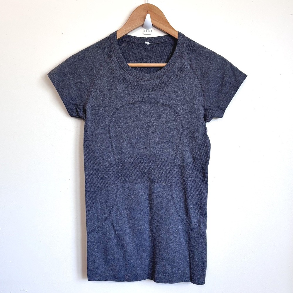 Lululemon Womens Swiftly Tech Short Sleeve Shirt Medium Gray Athletic Workout
